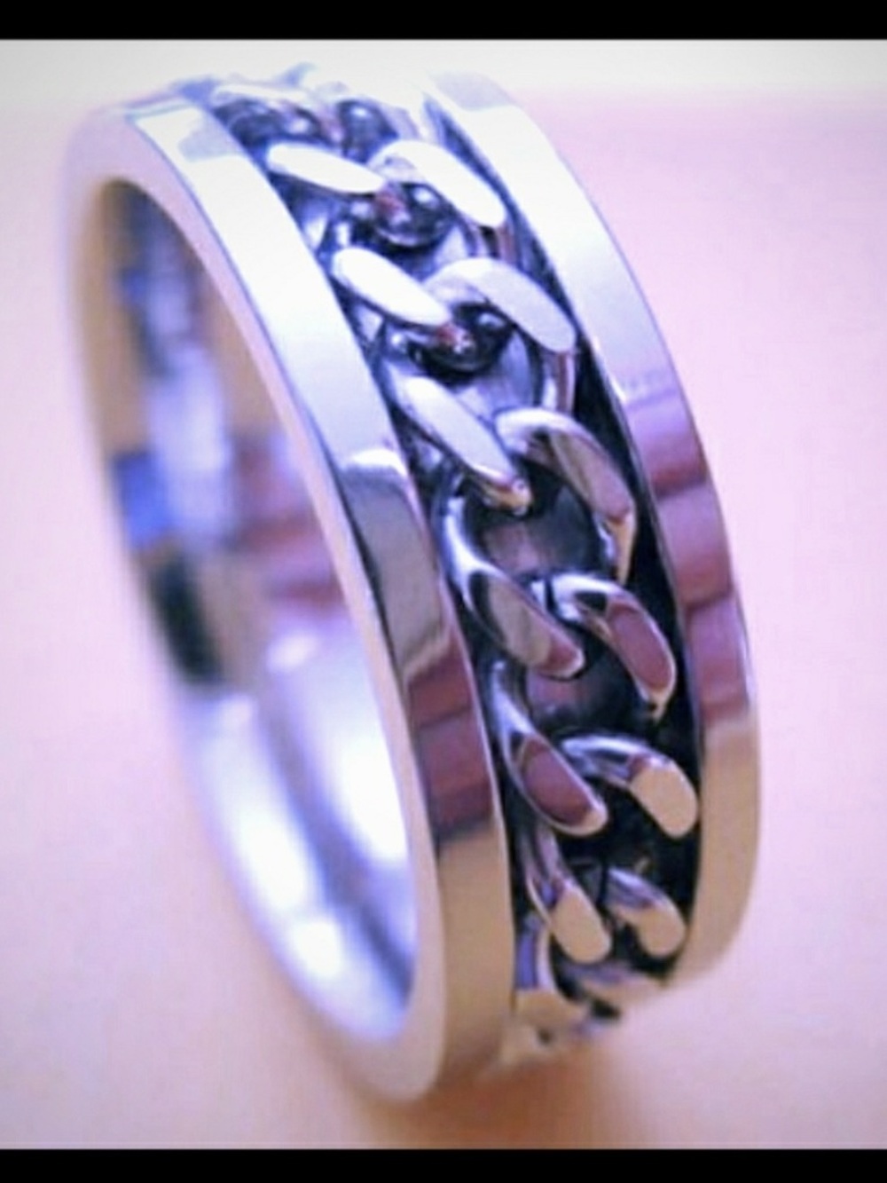 Silver Ring Spinning chain band Fidget Spinner